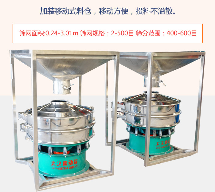 加裝移動式料倉，移動方便，投料不溢散。